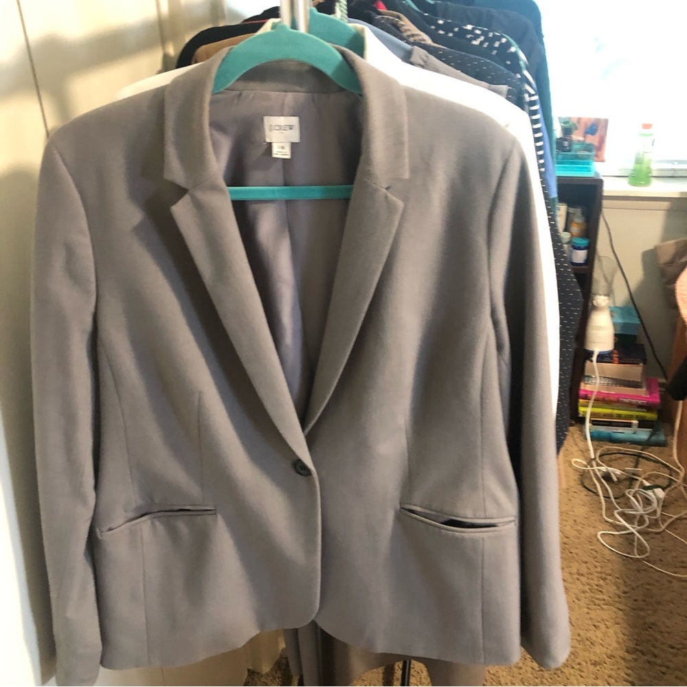 Jcrew gray cotton blazer